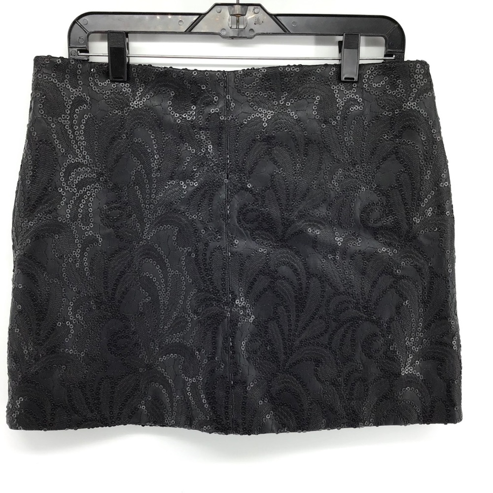 BlankNYC Paisley Sequined Black Mini skirt